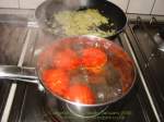 Tomato and onion cooking. Click picture to enlarge.