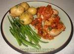 Lemon tuna and baked tomatoes sauce. Click picture to enlarge.