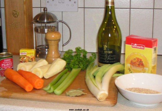 Ingredients for Winter Vegetable Soup